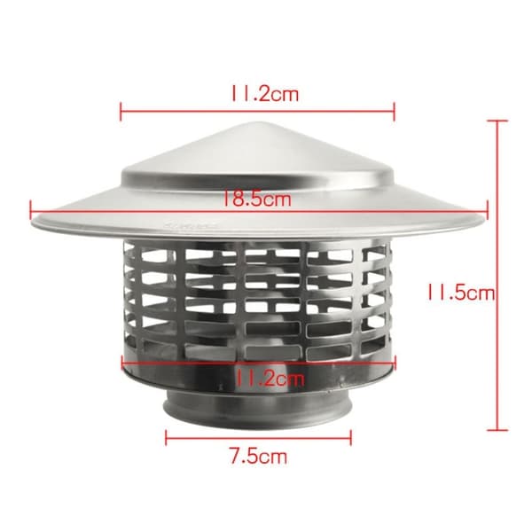 Ventilert skorsteinshette 75MM 75mm