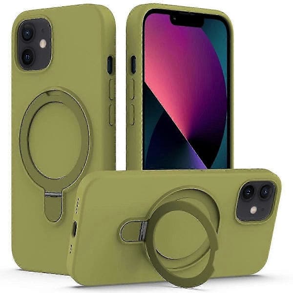 Magnetiskt fodral för iPhone 11 med ringstativ PC+Silikon, droppsäkert telefonfodral Style K
