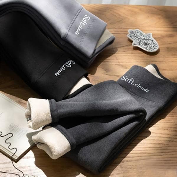 Sherpa Fleeceforede Leggings til Kvinder, Varme Vinterbukser, Tykke, Bløde Strækbukser, Sort M Sort M Black