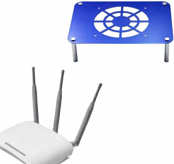 Router kølebase Router kølestativ Multifunktionel varmeafledningsholder Netværksmontering til kontorstudier Stabil, blå blue