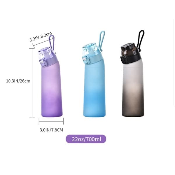 Air-Up Vattenflaska 700ml – 8 Smakkapslar | Sockerfri & Smakrik | Gradientflaska, Perfekt för Utomhusbruk och Gym Gradient grön Gradient grå Gradient green