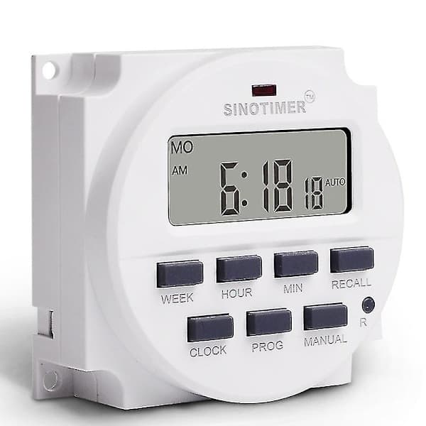 Sinotimer 15,98 tum LCD digital timer 12V DC 7 dagar programmerbar timer Tm618n-4 maj.5