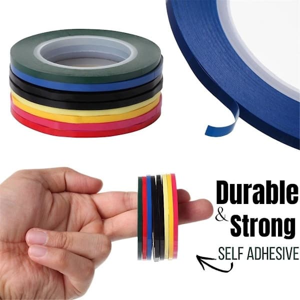 Whiteboardtape, 8-pak, Assorterede farver, Tynd tape til whiteboards, Whiteboardtilbehør