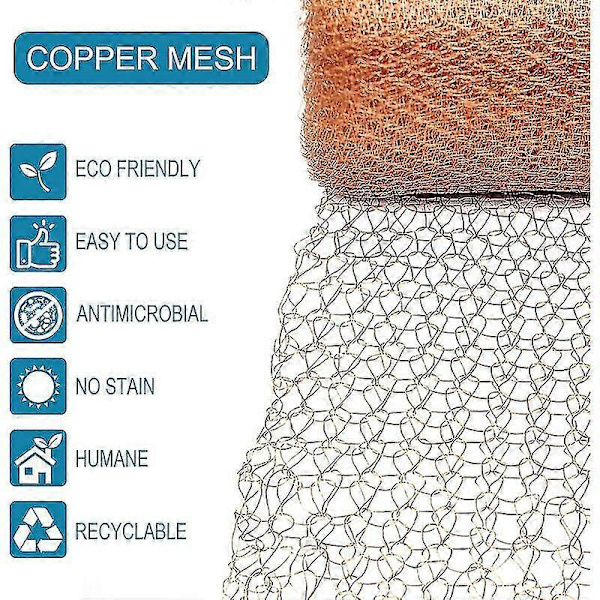Net mod gnavere, 100% kobber mod snegle, rotter, fugle, nematoder, strikket kobbernet (6 meter)