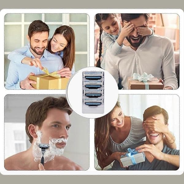 12 manuelle barberblade til Gillette Mach 3 barbermaskiner, 3-lags erstatning