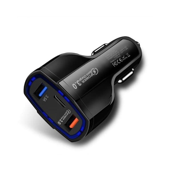 Billader Hurtiglading PD, USB-C med doble USB-porter, Hurtigladeadapter Svart 1-pakning 1-Pack
