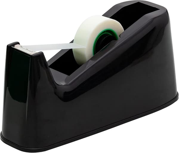 Ekstra stor tapedispenser til 25 mm x 33/66 m sort tape
