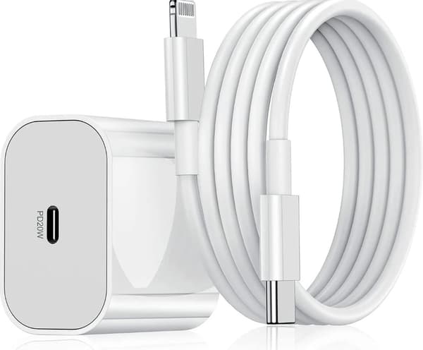 20W hurtiglader for iPhone 11/12/13/14 med 2 m kabel 1 st