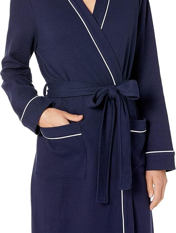 Lang, lett badekåpe for kvinner (tilgjengelig i pluss-størrelser) Dark Blue M