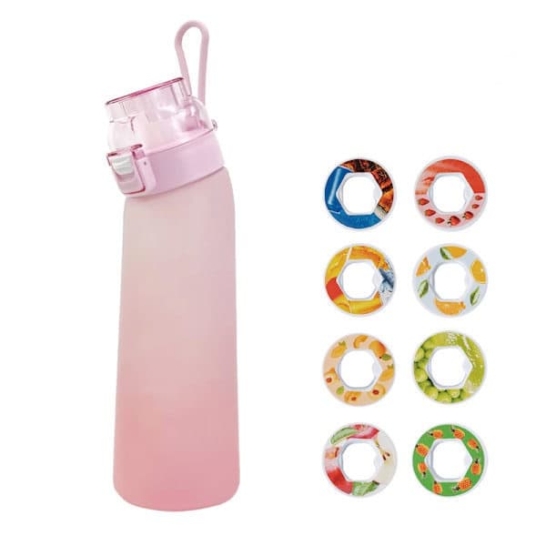 Air-Up Vannflaske 700ml – 8 Smakskapsler | Sukkerfri & Smakfull | Gradientflaske, Perfekt for Utendørs og Trening Gradient rosa Gradient rose Gradient pink