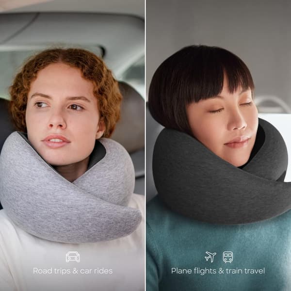 Nackkudde - Premium Resekudde i Memory Foam, 360º Ergonomisk Design, Asymmetriska Sidor, Inkluderar Resväska, Tvättbart Modalöverdrag