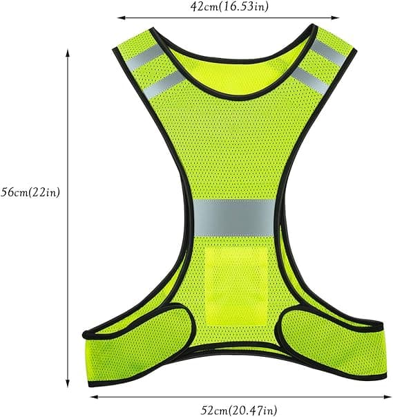 Refleksvest, Justerbart Refleksutstyr med Høy Synlighet for Løping, Sykling og Jogging
