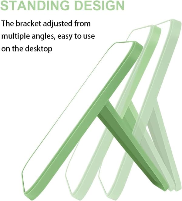 19,85 * 13,5 cm Sminkspegel, Vikbar Bordspegel Bärbar Rektangulär Sminkresespegel med Stativ, Bordspegel green