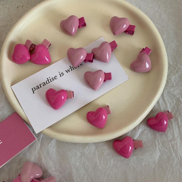 6 kpl / set Peach Heart Mini -hiusneulat ja Sweet Pink Bangs -pidike A1