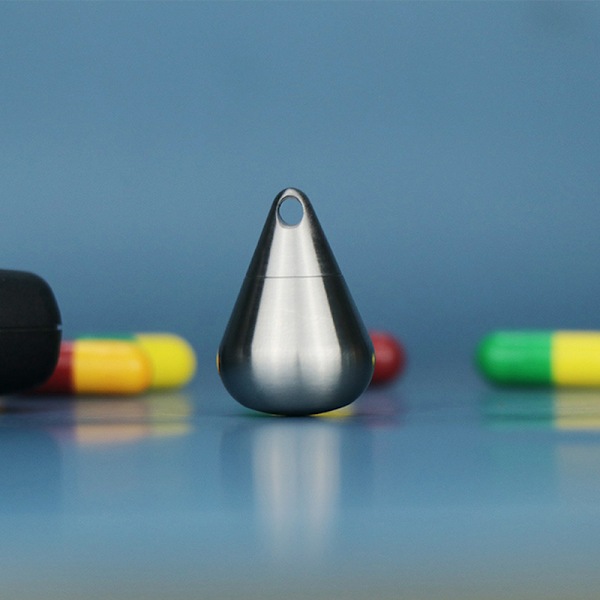 1 St Bärbar Mini Rostfritt Stål Förseglad Vattentät Pill Box Ou