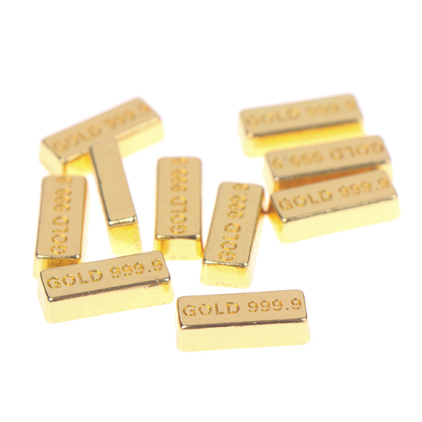 10kpl/ set 1:12 Dollhouse Miniature Gold Bars Kolikkomalli Doll Ho