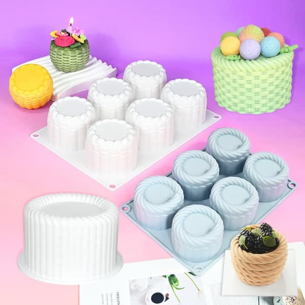 Vevd Blomsterkurv Sjokoladekake Kjeks Silikon Bakeform Gray