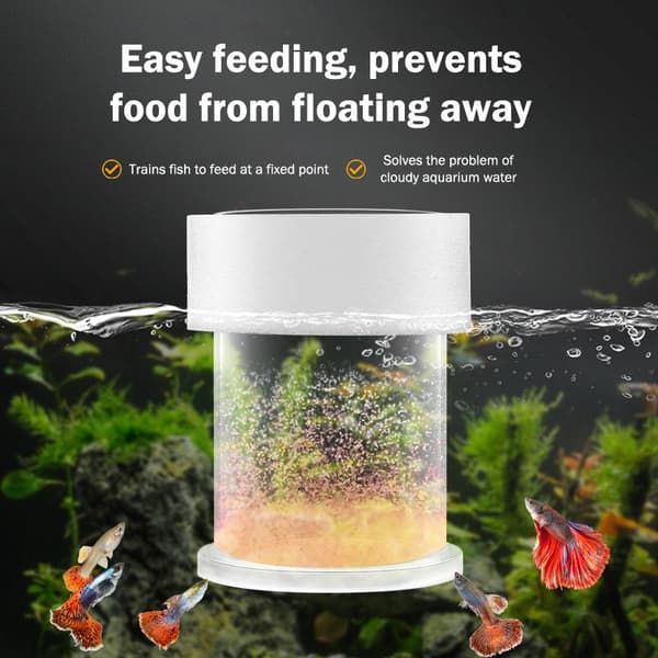 Transparent akvarium fiskmatningskopp akvarium tillbehör Medium
