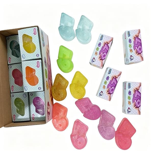 Nummer 67 TPR Leksak Transparent Glitter Fidget Toy Purple