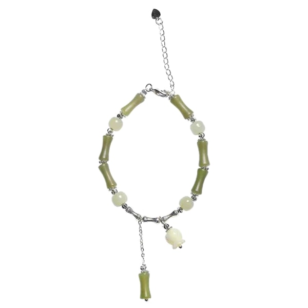 Stil Retro bambu pärlor armband legering blomma hängsmycke 2