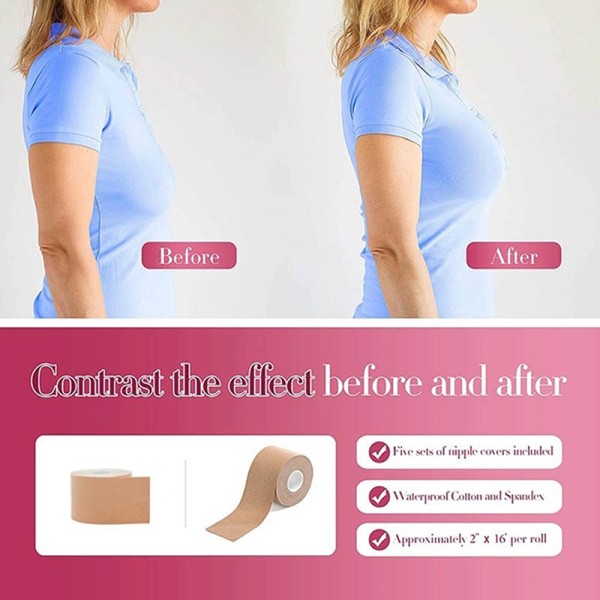 bryst tape kvinder bryst brystvorte dækker push up bh krop usynlig Skin 5cm*5m