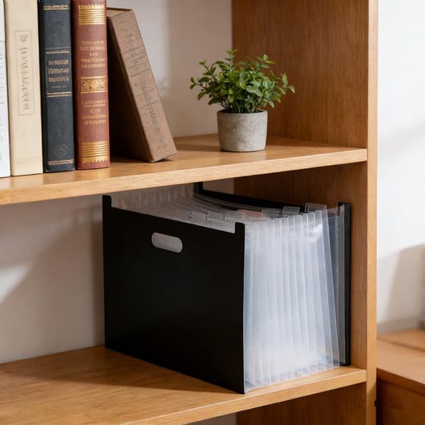 A4 trekkspillmappe, klare indeksmerker, utvidbar dokumentmappe BK1