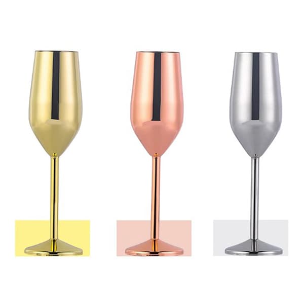 220 ml rustfrit stål bægre Rødvinsglas Juice Drink Champa Silver