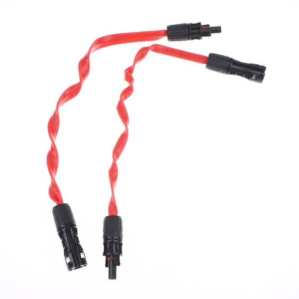 2 stk. flat solcellepanel forlengelseskabel 12AWG 10AWG 4mm2 6mm2 Con 12AWG 4mm2