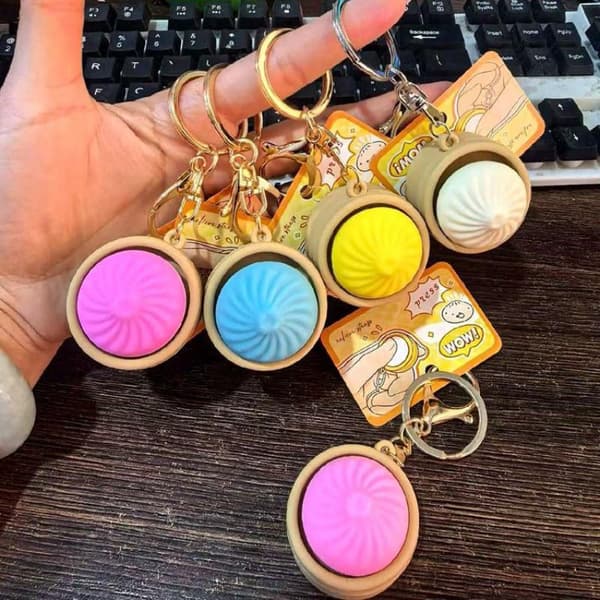 1 st Mini Ångad Bulle Leksak Dekompression Bulle Klicker Nyckelring A2