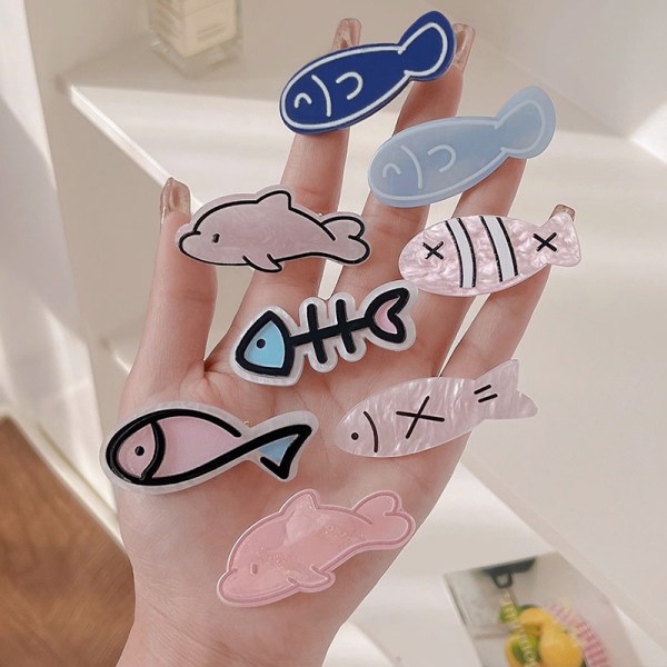 e Little Fish Bone Hårnål Girls' Bangs Clip Broken Hair Clip F A3