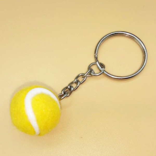 1 PC nøglering tennisbold metal nøglering bil nøglering nøglering yellow