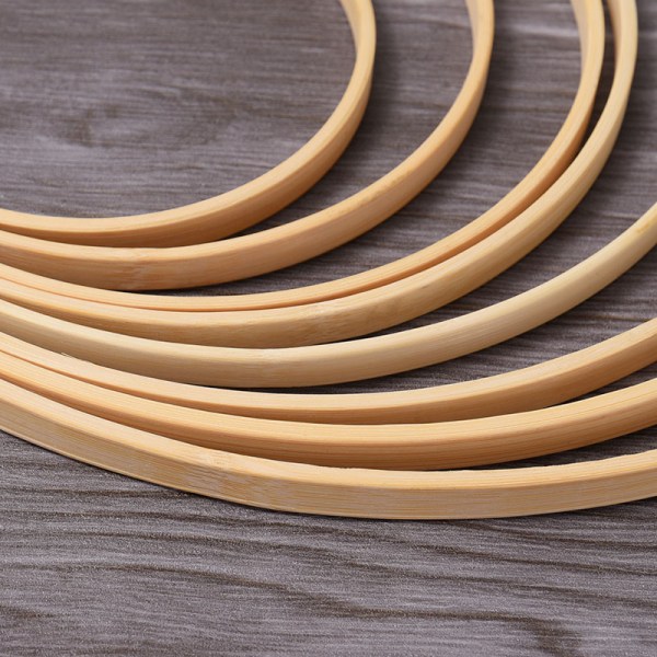 Hot DIY trækunsthåndværk Bambus cirkel rund korssøm syning 13cm