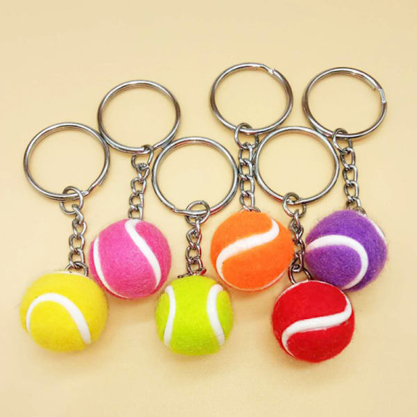 1PC Avainnippu Tennis Ball Metal Avaimenperä Auton Avaimenperä Avaimenperä rose red