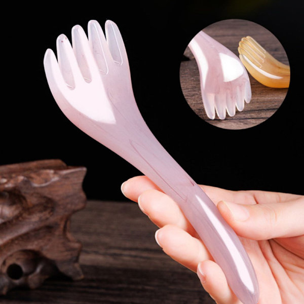 Resin Head Massager Scalp Gua Sha For Body Neck Leg Massage Fiv Brown