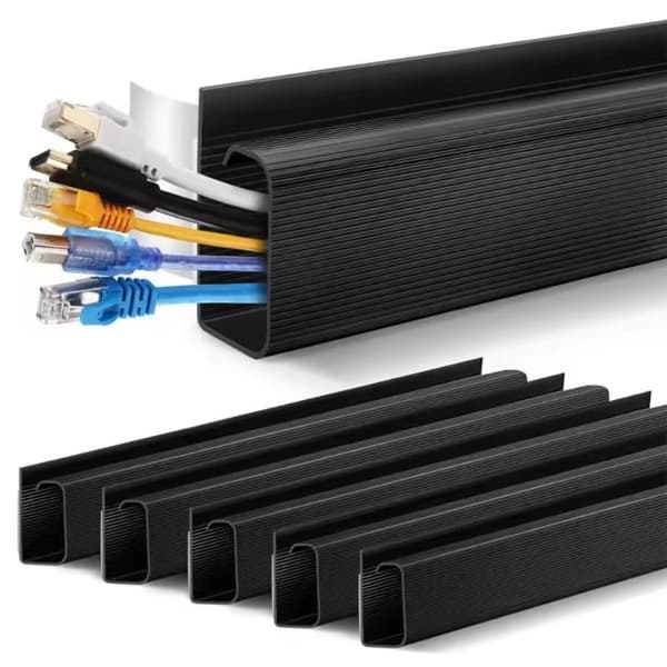 40 cm PVC kabelbakke under skrivebordet uden boring ledningsskjuler Black