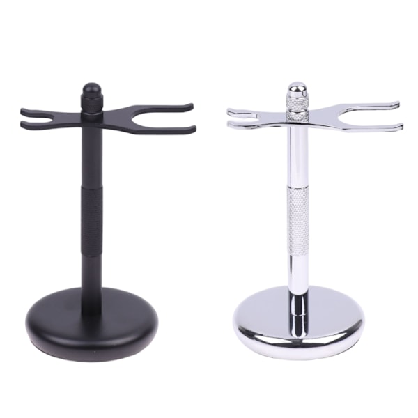 Mænd Stål Safety Razor Stand Double Edge Razor Art Holder Barbering Silver