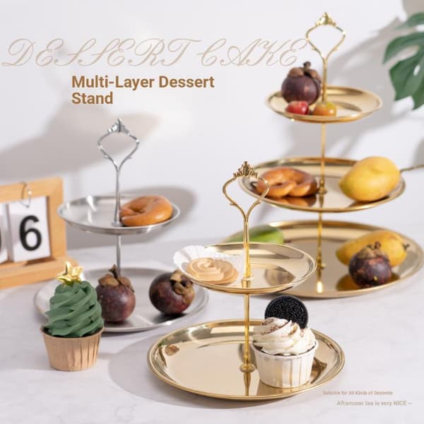 2/3-vånings tårtställning för festdessertdisplay för högtider Silver 3 layers