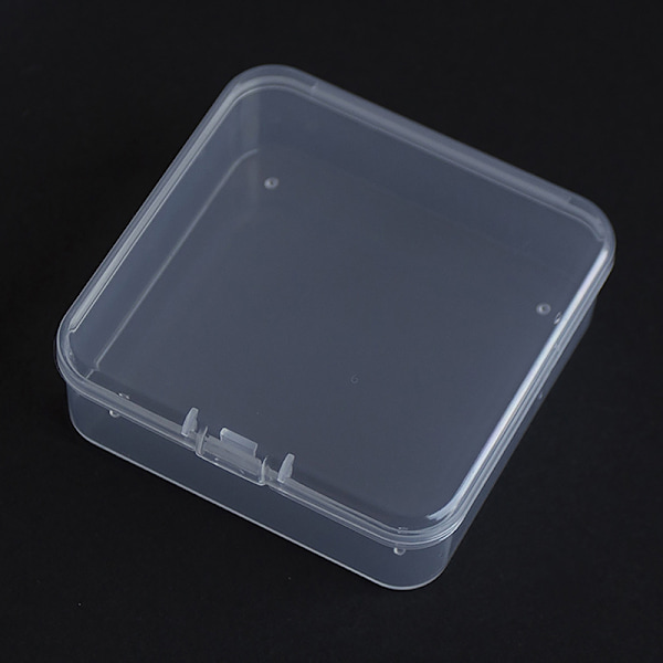 Transparent förvaringslåda i plast Kvadratisk småföremål Case