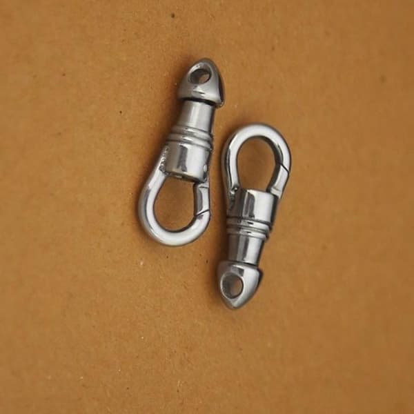1PC Nøglering i rustfrit stål med karabinhage S 23mm