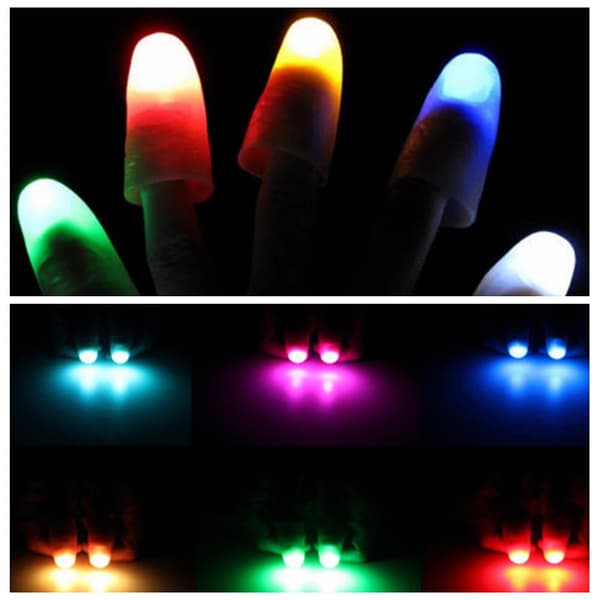 2 kpl Magic Super Bright Light Up Peukalot Sormet temppu ilmestyy