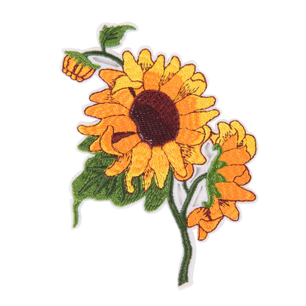 sunflower iron on patch embroidered clothes patch for clothing 9.2cmx13cm