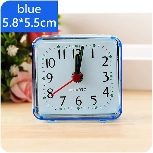 e Studentväckarklocka Fyrkantig sängbord Kompakt klocka Desktop Deco Blue