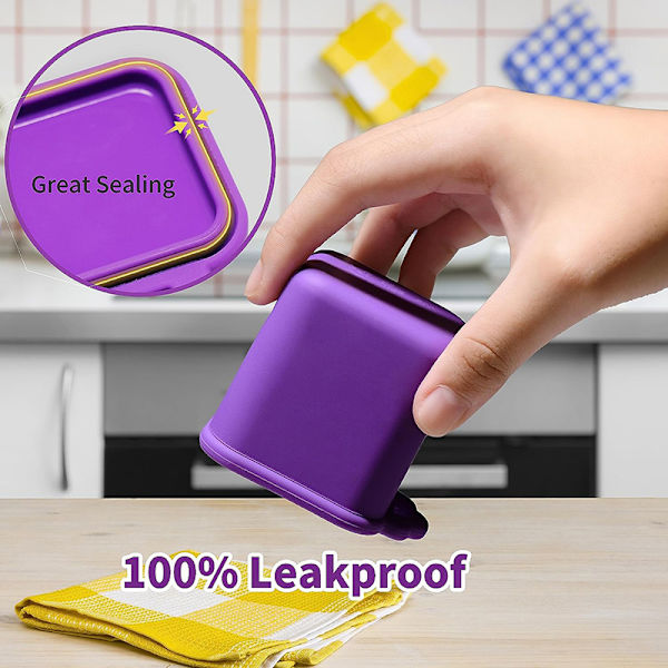 e Silikonlock Salladsdressing Behållare Doppsåskoppar För Purple