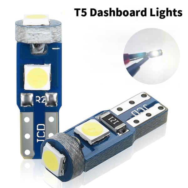 10 stk T5 LED-pære Bilinstrument 3030 Hvit LED-lys Dashbord