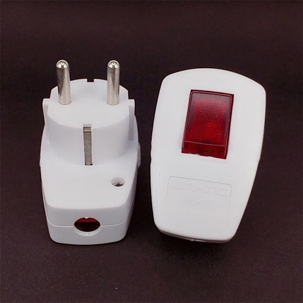 Rewireable EU Power Plug With on-off Power Switch 250V 10A Recep