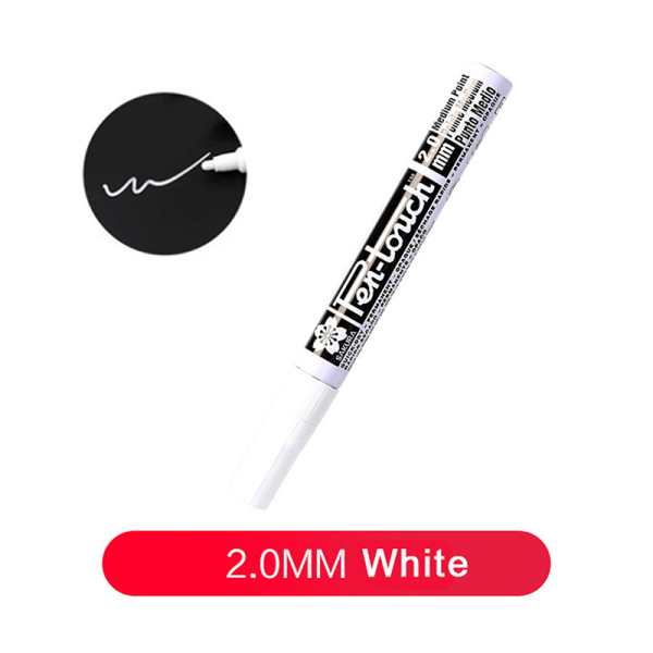 Hvid Sølv Guld Permanent Metallic Marker Penne 0,7/1,0/2,0 mm White 1.0mm