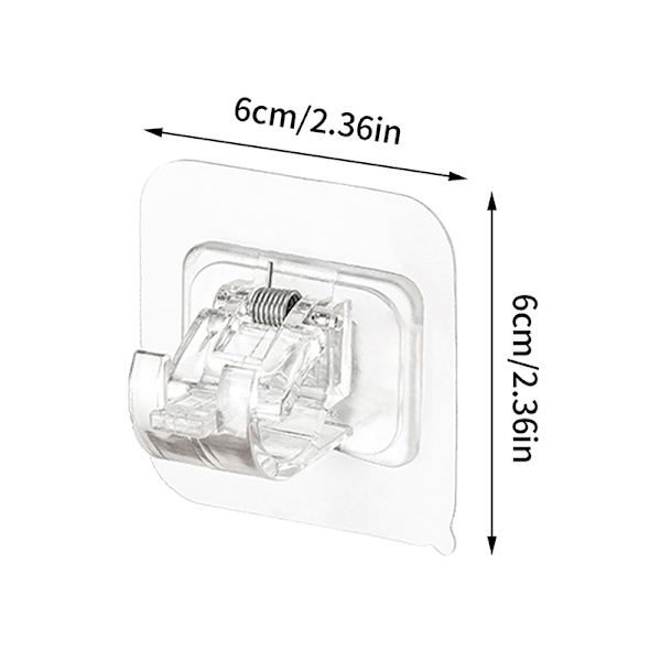 Säädettävä verhotangon pidike itseliimautuva puristinkoukku Wal 2PCS