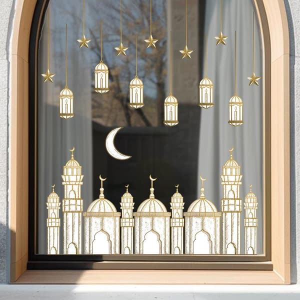 Eid-ikkunatarrat Ramadan-koriste Eid Mubarak -sisustus kotiin A6