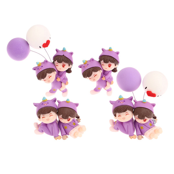 1Pair e Creative Cartoon Purple Pyjama Pariskunta Auton koristelu O C