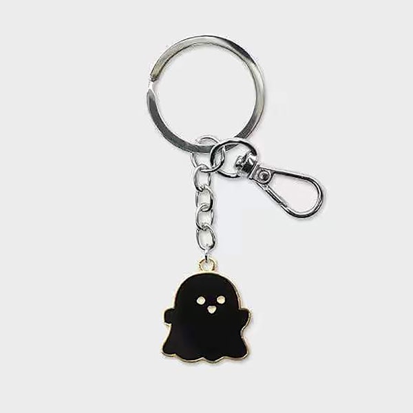 Sarjakuva mustavalkoinen Ghost Halloween avaimenperä autolaukku Keyrin White